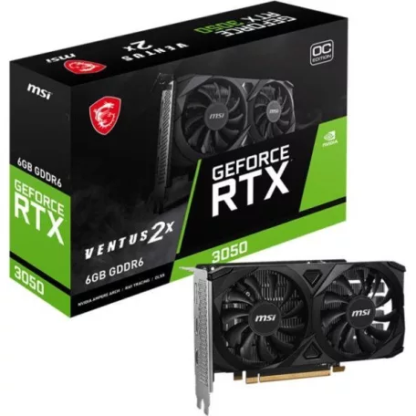 MSI Videokártya PCI-Ex16x nVIDIA RTX 3050 VENTUS 2X E 6GB DDR6 OC