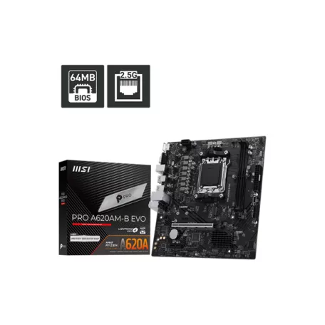MSI Alaplap AM5 PRO A620AM-B EVO AMD A620, mATX