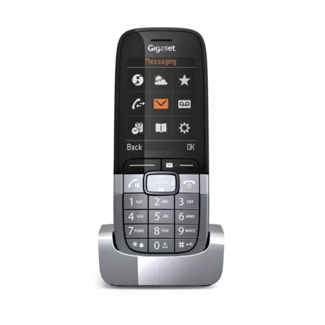 GIGASET PRO Telefon SL850H kézibeszélő, Bluetooth 5.1, jack3.5, színes TFT QVGA kijelző, jelvesztés riasztás, titán