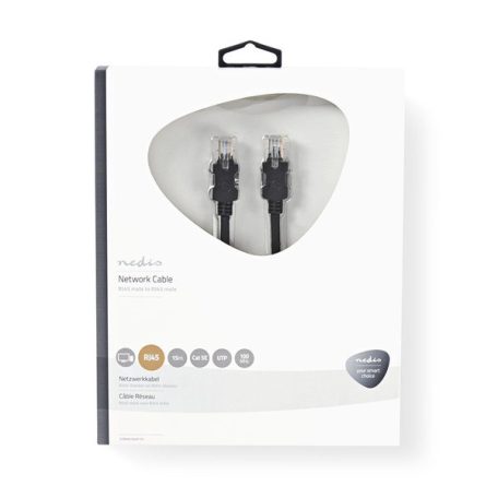 Nedis CCBW85100AT150 UTP Cat5e patch kábel, LSZH, RJ45, 10/100/1000 Mbit/s, hossz 15m, fekete