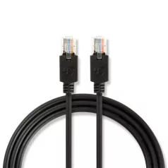   Nedis CCBW85100AT150 UTP Cat5e patch kábel, LSZH, RJ45, 10/100/1000 Mbit/s, hossz 15m, fekete