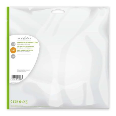 Nedis CCGP85121GY75 UTP / FTP Cat5 patch kábel, RJ45 aranyozott érintkezők, 10/100/1000 Mbit/s, hossz 7,5m