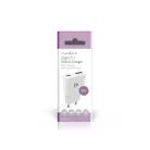 Nedis WCHA30WT gyorstöltő USB-A / USB-C töltő, GaN, PD3.0, QC, Gyorstöltési funkció 1,5 / 2,0 / 2,5 / 3,0 A, 30W, fehér