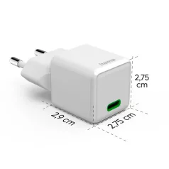   HAMA 201980, SUPER MINI UNIV. HÁLÓZATI USB TYPE-C TÖLTŐ "PD,QC", FEH. 20W