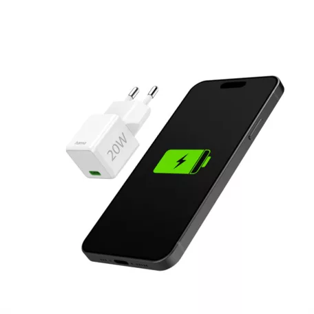 HAMA 201980, SUPER MINI UNIV. HÁLÓZATI USB TYPE-C TÖLTŐ "PD,QC", FEH. 20W