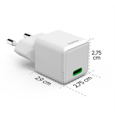 HAMA 201980, SUPER MINI UNIV. HÁLÓZATI USB TYPE-C TÖLTŐ "PD,QC", FEH. 20W