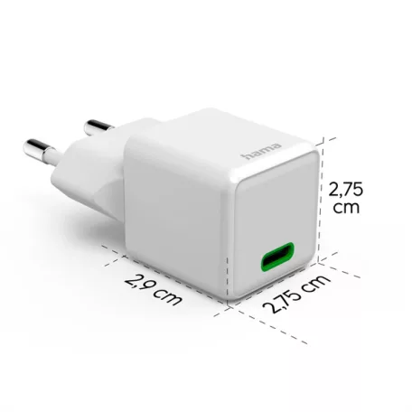 HAMA 201980, SUPER MINI UNIV. HÁLÓZATI USB TYPE-C TÖLTŐ "PD,QC", FEH. 20W