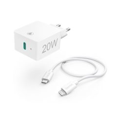   HAMA 201620, FIC E3 HÁLÓZTI TÖLTŐ (PD) 20W+LIGHTNING - USB TYPE-C ADATKÁBEL