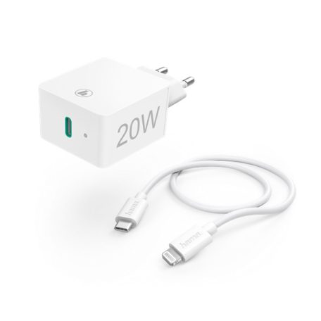 HAMA 201620, FIC E3 HÁLÓZTI TÖLTŐ (PD) 20W+LIGHTNING - USB TYPE-C ADATKÁBEL