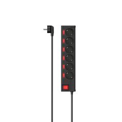   HAMA 223158, HÁL. ELOSZTÓ, 6-OS, KÜLÖN KAPCS. 6+1, FEKETE FIP