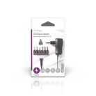 Nedis ACPA006 univerzális AC-DC tápegység, állítható 3V-12V DC 600mA, 6 cserélhető táp dugó, 7,2W