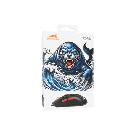 BARACUDA BGM-091B SEAL-B vezetékes gamer egér, 12800 dpi, fekete