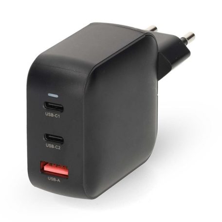 Nedis WGCHA100WBK töltő 100 W, GaN, PD3.0, QC 2,5 / 3,0 / 5,0 A, Kimenetek száma: 3, USB-A / 2x USB-C, fekete