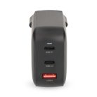 Nedis WGCHA100WBK töltő 100 W, GaN, PD3.0, QC 2,5 / 3,0 / 5,0 A, Kimenetek száma: 3, USB-A / 2x USB-C, fekete