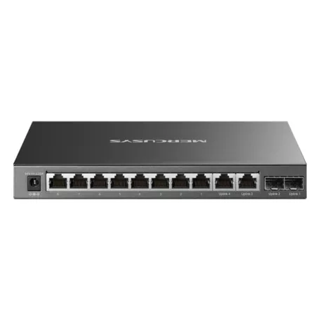 MERCUSYS Switch 12x1000Mbps(8xPOE+) + 2xSFP, Fémházas Asztali, MS112GMP