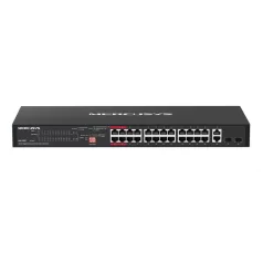   MERCUSYS Switch 28x1000Mbps(24xPOE+) + 2xSFP, Fémházas Asztali Rackes, MS128GP