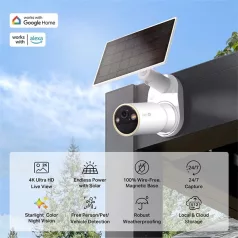   TP-LINK Wireless Kamera Cloud kültéri + Okos Solar Panel IP66 4K Dual-Band, TAPO C460 KIT