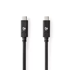   Nedis CCGW64750BK10 USB C - USB C (USB-C) kábel, USB 3.2 Gen 2, 100W, 4K@60Hz, 10 Gbps, hossz 1m