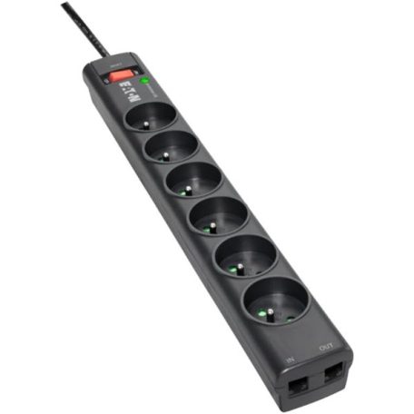 EATON Túlfeszültségvédő Elosztó 6 DIN, Schuko, Tel & Internet line Eaton Protection, Protection Strip