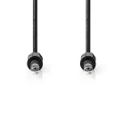 Nedis CAGL23000BK20 6,35 mm sztereo jack dugó (apa) kábel, 2m