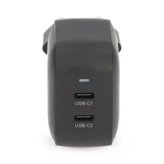   Nedis WGCHA45WBK töltő 45 W | GaN | PD3.0, Gyorstöltési funkció, 2,25 / 3,0 A, 2x USB-C, Automatikus feszültségválasztás