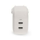 Nedis WGCHA45WWT töltő 45 W | GaN | PD3.0, Gyorstöltési funkció, 2,25 / 3,0 A, 2x USB-C, Automatikus feszültségválasztás