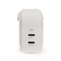   Nedis WGCHA45WWT töltő 45 W | GaN | PD3.0, Gyorstöltési funkció, 2,25 / 3,0 A, 2x USB-C, Automatikus feszültségválasztás