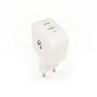 Nedis WGCHA45WWT töltő 45 W | GaN | PD3.0, Gyorstöltési funkció, 2,25 / 3,0 A, 2x USB-C, Automatikus feszültségválasztás