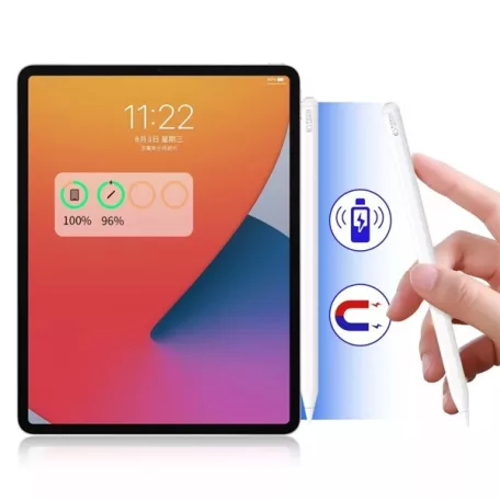 Tech-Protect Digital Magnetic Stylus Pen-2 aktív toll rajzhoz, jegyzethez, Apple iPad-hez - fehér
