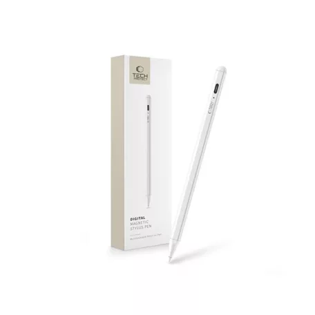 Tech-Protect Digital Magnetic Stylus Pen aktív toll rajzhoz, jegyzethez - Apple iPad-hez - fehér