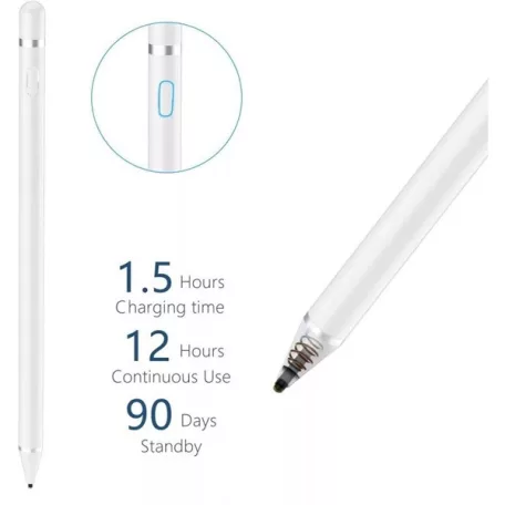 Tech-Protect Active Stylus Pen aktív toll rajzoláshoz,jegyzeteléshez, Android/iOS/Windows 10 - fehér