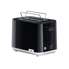   BRAUN HT1010BK Breakfast 1 2 szeletes kenyérpirító, 8 fokozat, kiolvasztó funkció, 900W, Fekete