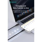 DEVIA USB-C - USB C (Type-C) ADAT ÉS TÖLTŐKÁBEL - SMART SERIES 100W PD, Fekete, 1,5m
