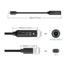 BLACKBIRD Töltőkábel PD65W USB-C male to DC7.9mmx09mm female