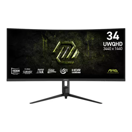 MSI Monitor GAMING MAG 342CQRF E20 Ívelt 34" UWQHD Rapid VA 3440x1440, 200Hz 21:9, 3000:1, 300cd/m2, 0,5ms, 2xHDMI, DP
