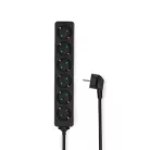 Nedis ESOC630F1BK 6 aljzatos elosztó, 3 m, 3680 W, 16 A, fekete