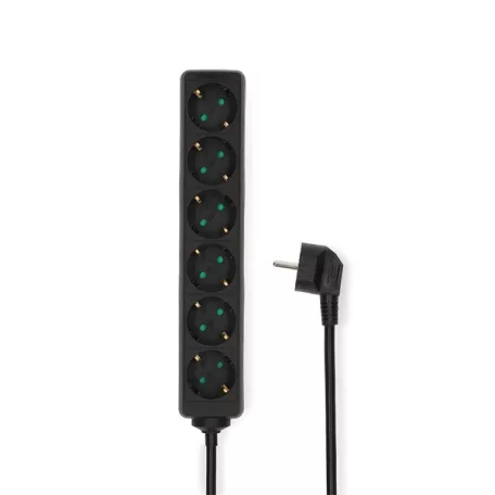 Nedis ESOC630F1BK 6 aljzatos elosztó, 3 m, 3680 W, 16 A, fekete
