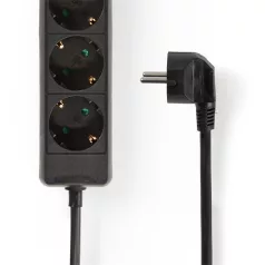   Nedis ESOC630F1BK 6 aljzatos elosztó, 3 m, 3680 W, 16 A, fekete