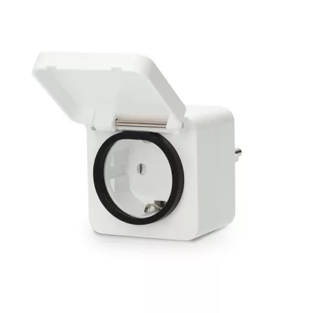 Nedis WIFIPO130FWT kültéri okos konnektor, Wi-Fi, IP44, fogyasztás mérő, 3680 W, földelt érintkező, Android™ / IOS