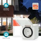 Nedis WIFIPO130FWT kültéri okos konnektor, Wi-Fi, IP44, fogyasztás mérő, 3680 W, földelt érintkező, Android™ / IOS
