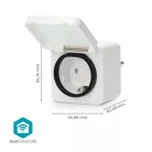 Nedis WIFIPO130FWT kültéri okos konnektor, Wi-Fi, IP44, fogyasztás mérő, 3680 W, földelt érintkező, Android™ / IOS