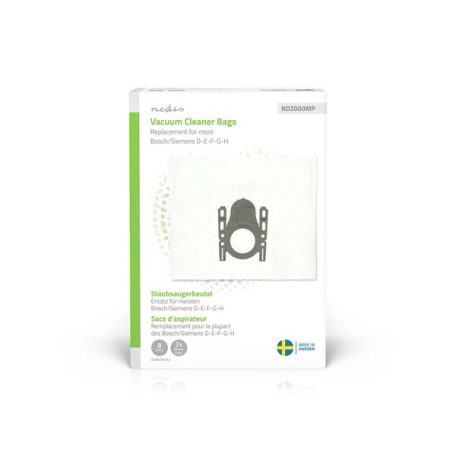Nedis DUBG700-8.2 porzsák, Bosch / Siemens, D - E - F - G - H sorozat, 8db porzsák + 2db mikroszűrő