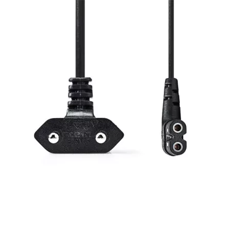 Nedis CEGL11055BK50 tápkábel, Euro dugó,  IEC-320-C7,  pipa, szögben balra, 5m, fekete