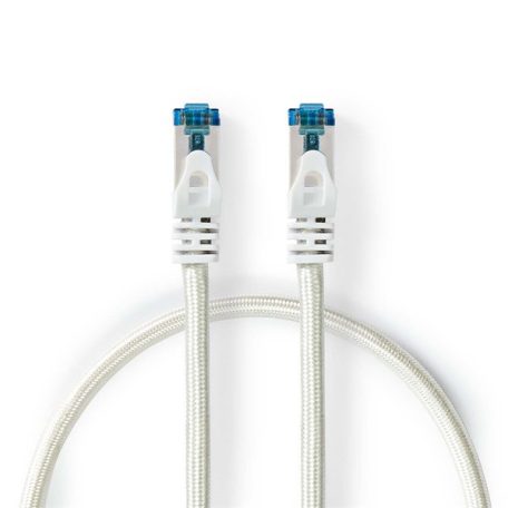 Nedis CCTB85321AL05 UTP / FTP Cat6 patch kábel, RJ45 aranyozott érintkezők, LSZH, fonott / PVC, ezüst, hossz 0.5m