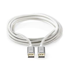   Nedis CCTB37014AL20 DisplayPort 1.4 kábel, displayport dugó - display port dugó, aranyozott csatlakozók, 8K@60Hz, 2m