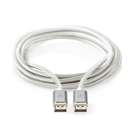 Nedis CCTB37014AL20 DisplayPort 1.4 kábel, displayport dugó - display port dugó, aranyozott csatlakozók, 8K@60Hz, 2m
