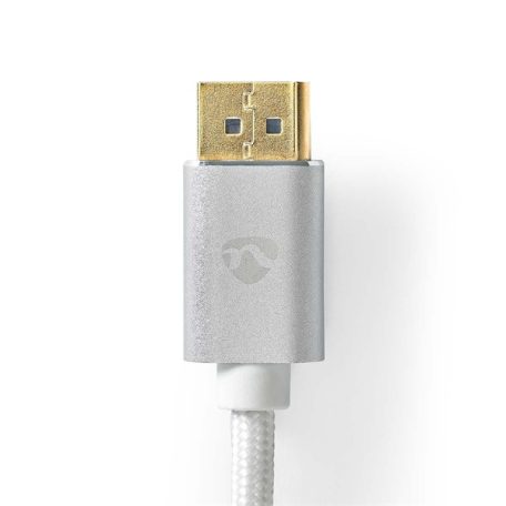 Nedis CCTB37014AL20 DisplayPort 1.4 kábel, displayport dugó - display port dugó, aranyozott csatlakozók, 8K@60Hz, 2m