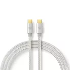 Nedis CCTB64700AL10 USB 3.2 Gen 1, USB-C dugó - USB C (USBC) dugó kábel, 60W, 4K@60Hz, 1m