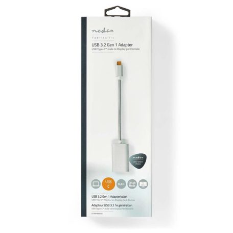 Nedis CCTB64480AL02 USB C (USB-C) - Displayport adapter, aranyozott csatlakozók, USB3.2 Gen 1, 4K@60Hz, 20 cm