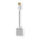 Nedis CCTB37250AL02 Displayport dugó - DVI-D 24+1-Tűs aljzat adapter, aranyozott csatlakozók, 1080p, 20 cm kábel